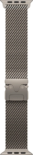 Apple Watch Ultra 3 49 мм, корпус из натурального титана, ремешок Milanese бежевого цвета, размер L