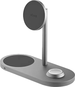 Беспроводное зарядное устройство uBear Stage Ultra 3-in-1, серый